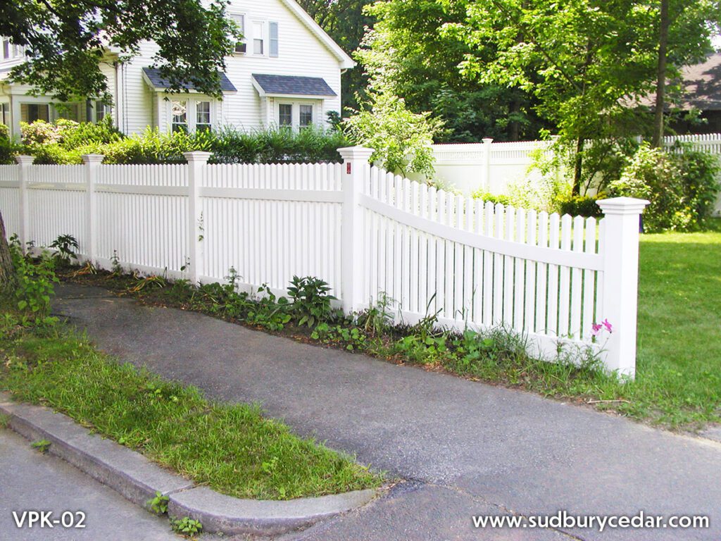 Vinyl Cohasset Picket Fence by Sudbury Cedar Fence Co