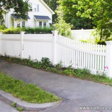 Vinyl Cohasset Picket Fence by Sudbury Cedar Fence Co
