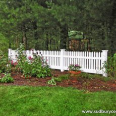 White Vinyl Montvale Picket Fence by Sudbury Cedar Fence Co