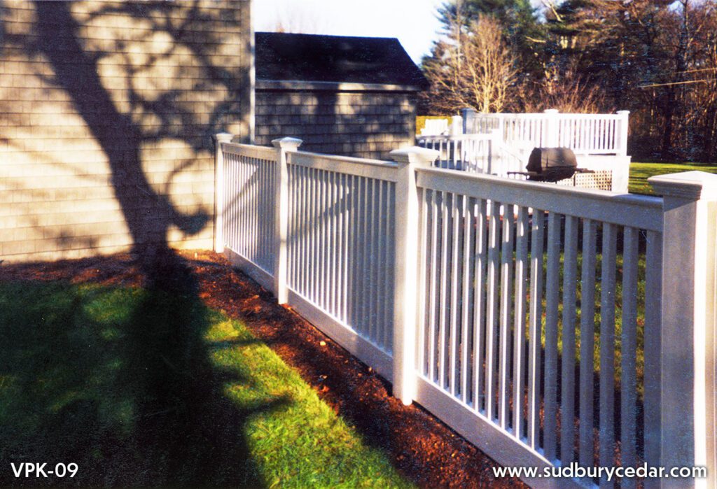 Vinyl Picket Fence with Top Rail by Sudbury Cedar Fence Co