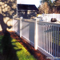 Vinyl Picket Fence with Top Rail by Sudbury Cedar Fence Co