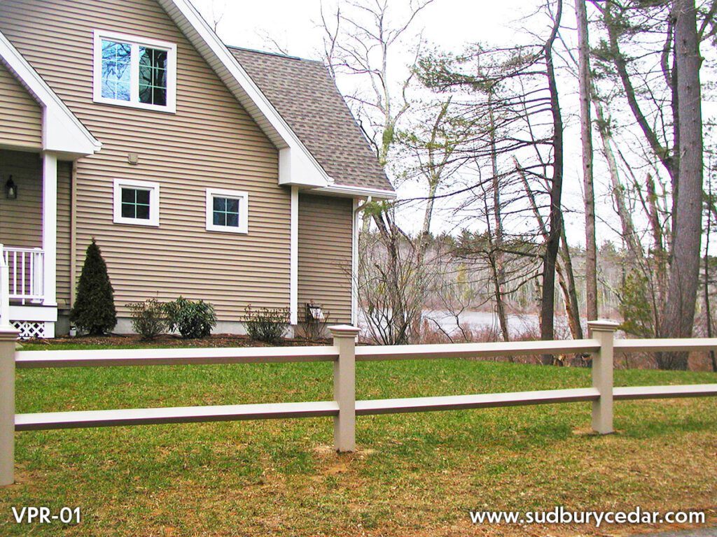 Vinyl Post & Rail Fence-Adobe