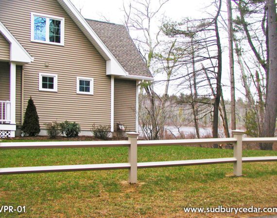 Vinyl Post & Rail Fence-Adobe