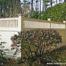 Almond Colored Vinyl Fence by Sudbury Cedar Fence Co