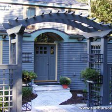 Arbor with lattice sides Sudbury Cedar Fence Co