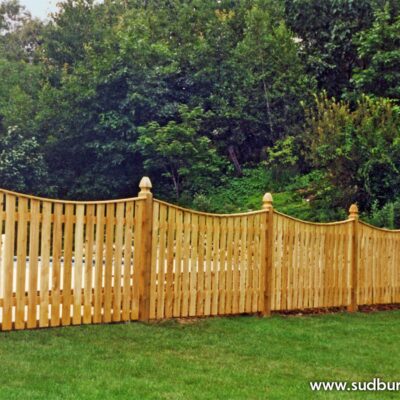 Spaced Cedar Board, Scalloped Fence, by Sudbury Cedar Fence Co. in Boxborough, MA