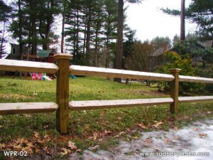 Cedar Post & Rail Fence by Sudbury Cedar Fence Co in Stow, MA