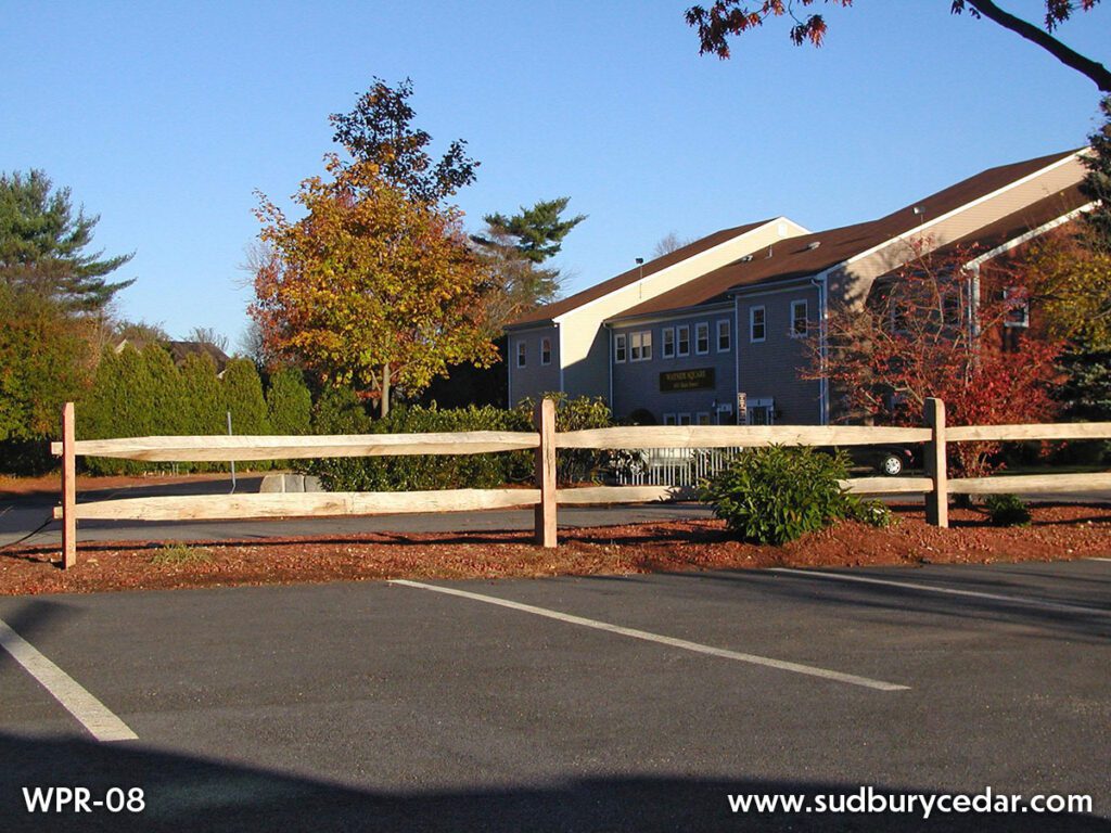 Rustic Hardwood 2 Rail Fence by Sudbury Cedar Fence Co in Concord, MA