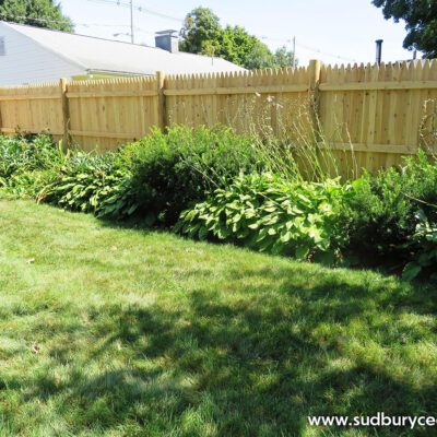 Cedar Stockade Fence Provides Privacy by Sudbury Cedar Fence Co. in Boxborough, MA