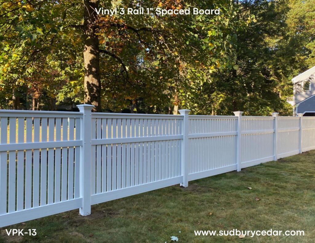Beautiful Vinyl Spaced Board Fence by Sudbury Cedar Fence Co. in Lincoln, MA
