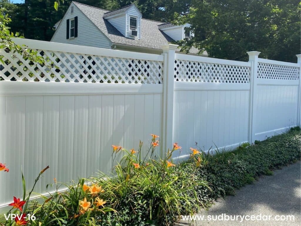 Attractive Vinyl Board And Lattice Fence by Sudbury Cedar Fence Co. , Natick, MA
