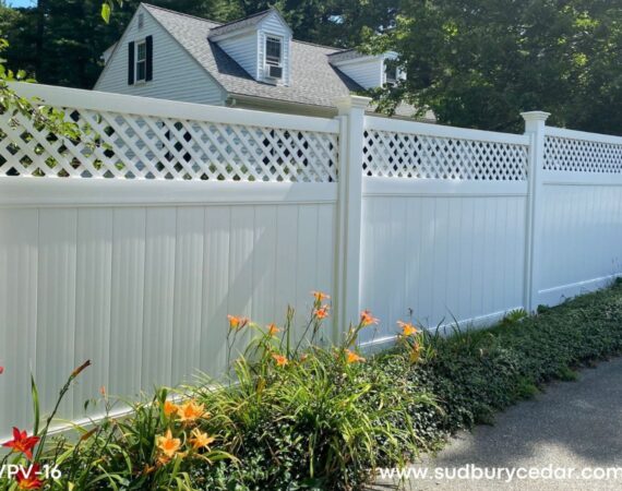 Attractive Vinyl Board And Lattice Fence by Sudbury Cedar Fence Co. , Natick, MA