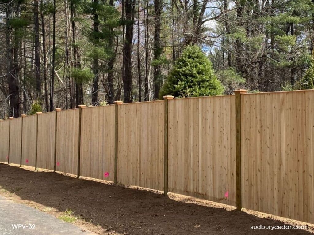 Cedar Board Fence by Sudbury Cedar Fence Co in Marlborough, MA