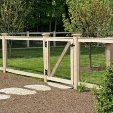 Cedar Framed Wire Mesh Fence by Sudbury Cedar Fence in Boxboro, MA