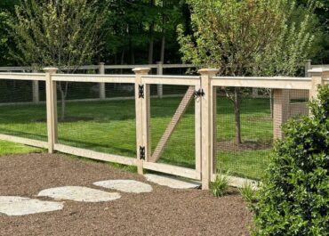 Cedar Framed Wire Mesh Fence by Sudbury Cedar Fence in Concord, MA