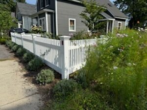 Beautiful fence by Sudbury Cedar Fence graces this home in Concord, MA