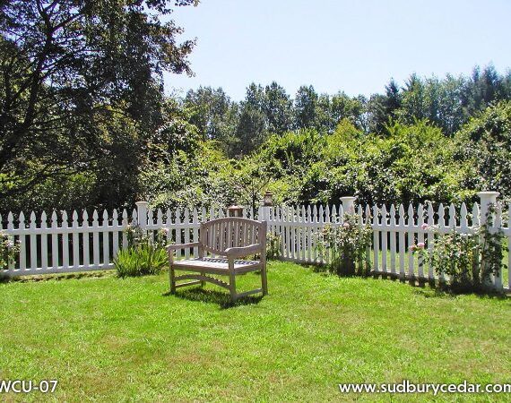 Picket fence and bench in Sudbury by Sudbury Cedar Fence