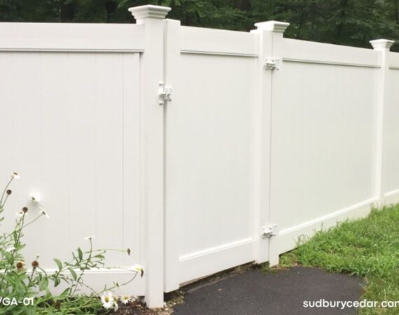 Vinyl prvacy gate installed in Stow, MA.