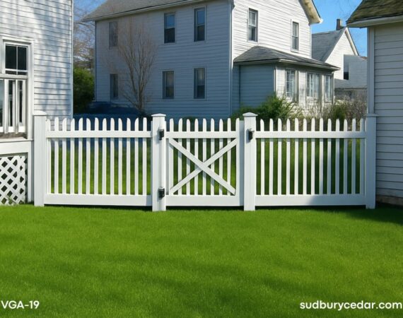 Walk gate and matching vinyl fence in Hudson, MA
