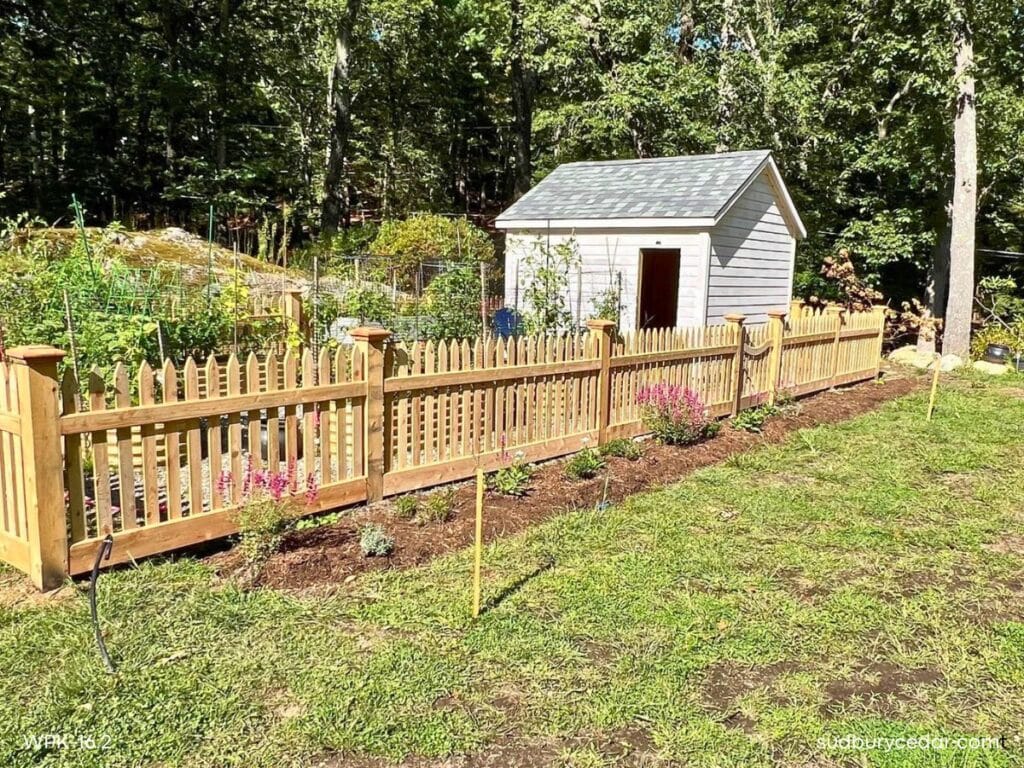 Custom Wood Picket Fence for Garden Enclosure – Weston, MA