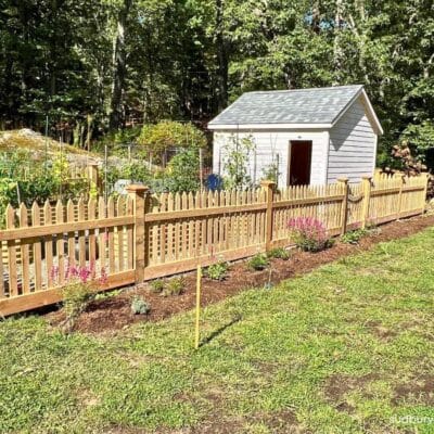 Custom Wood Picket Fence for Garden Enclosure – Weston, MA