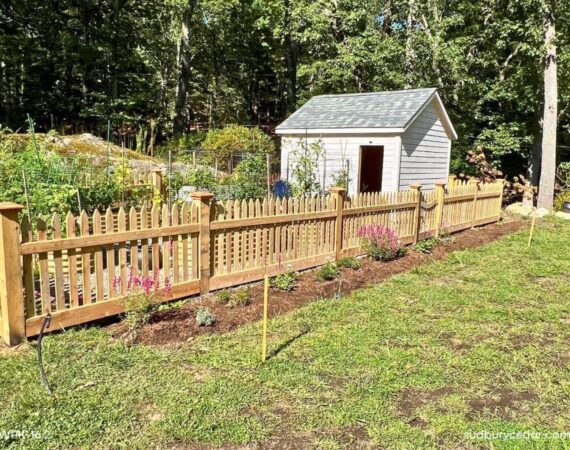 Custom Wood Picket Fence for Garden Enclosure – Weston, MA