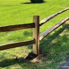 Close-up of post and rail fence-Boxborough, MA.