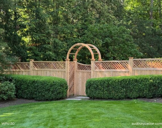Cedar privacy fence installed in Sudbury MA.