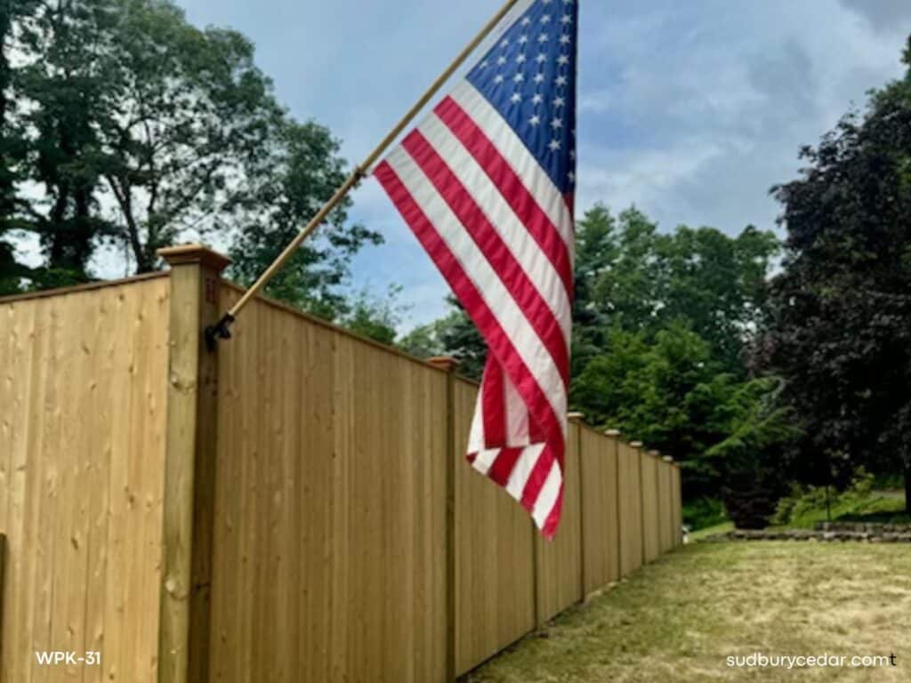 cedar wood privacy fence in Hudson, MA.